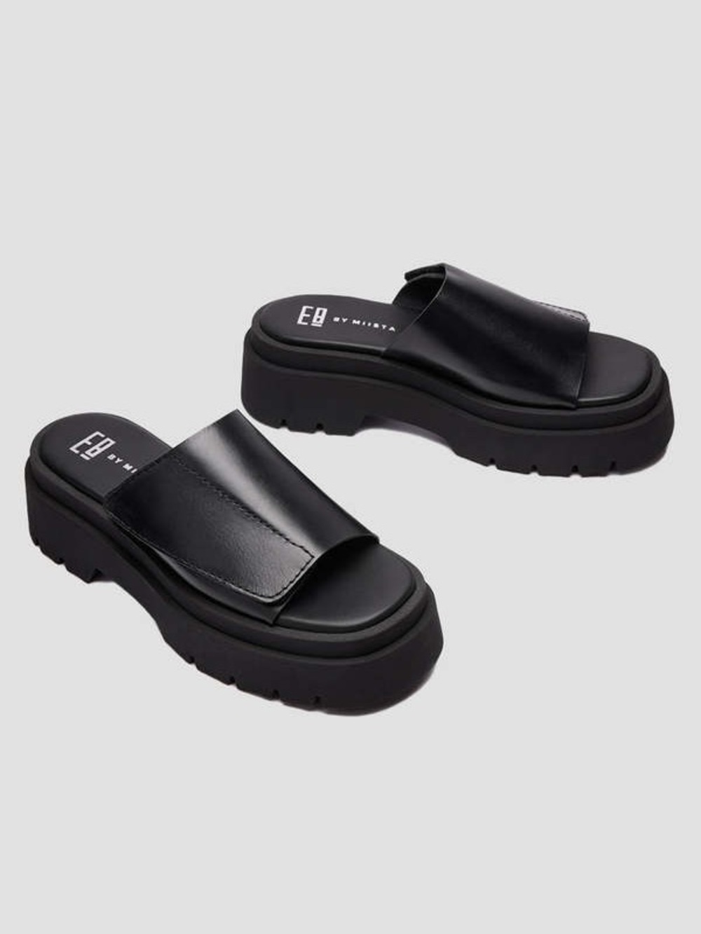 Miista E8 Free People Liese black platform sandals slides 39, 8.5 - 9